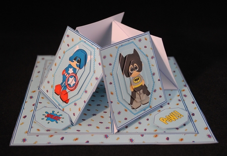 Little super heros quad easel card. by Yvonne Middleton