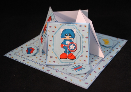Little super heros quad easel card. by Yvonne Middleton