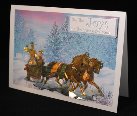 Pink and Blue Winter Scene 2 by Yvonne Middleton