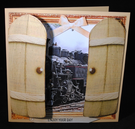 6x6 THROUGH THE GARDEN GATES STEAM TRAIN MULTI USE GET WELL BIRTHDAY ETC 6x6 UNISEX 5 by Yvonne Middleton