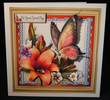 Beautiful Burnt Orange Lillys With Butterfly 8x8 Mini Kit by Yvonne Middleton