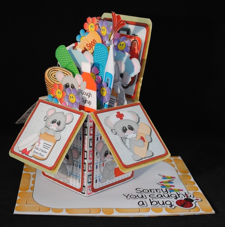 3D POP UP BOX CARD KIT - GET WELL FAST by Yvonne Middleton