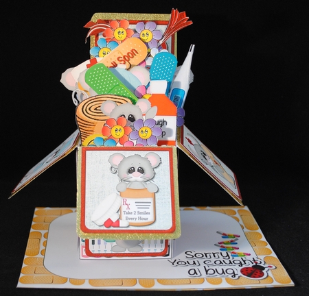 3D POP UP BOX CARD KIT - GET WELL FAST by Yvonne Middleton