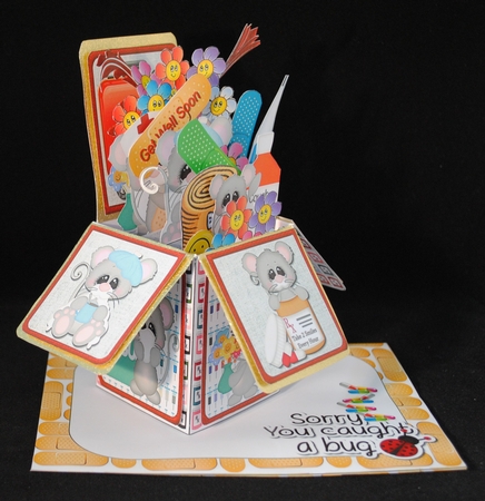 3D POP UP BOX CARD KIT - GET WELL FAST by Yvonne Middleton