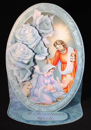 The Nativity - Oval Easel Card Mini Kit by Yvonne Middleton