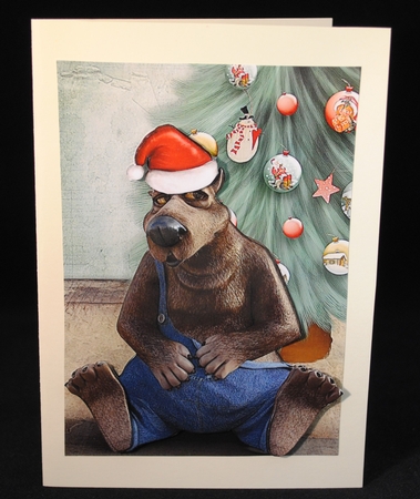 Merry Christmas From Snuggles The Brown Bear Card Front Featured Gallery Photo