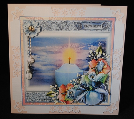 A Winters Candle Card Front Kit by Yvonne Middleton