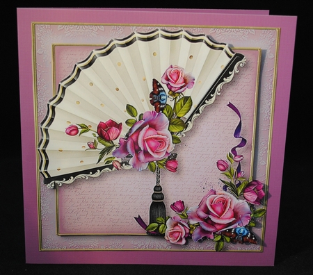 Beautiful Fan With Romantica Roses by Yvonne Middleton