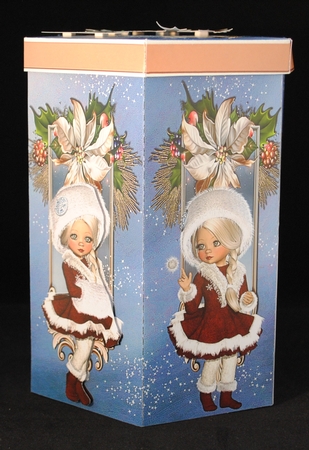 GORGEOUS TALL HEXAGONAL DECOUPAGE BOX - JOY! by Yvonne Middleton