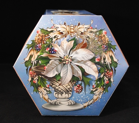 GORGEOUS TALL HEXAGONAL DECOUPAGE BOX - JOY! by Yvonne Middleton