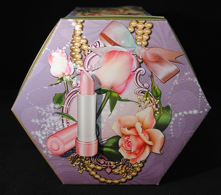 GORGEOUS TALL HEXAGONAL DECOUPAGE BOX - GLAMOUR GIRL by Yvonne Middleton