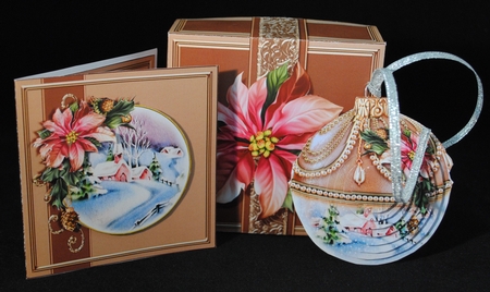 3D Bauble Rose Gold Christmas Church Scene Bundle by Yvonne Middleton