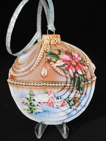 3D Bauble Rose Gold Christmas Church Scene Bundle by Yvonne Middleton