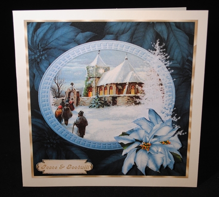 Blue Christmas Scenic Topper with Decoupage by Yvonne Middleton