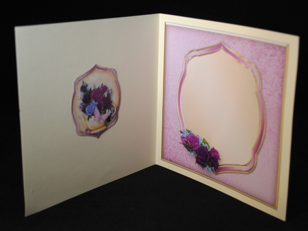 Purple Roses Border Card Mini Kit by Yvonne Middleton