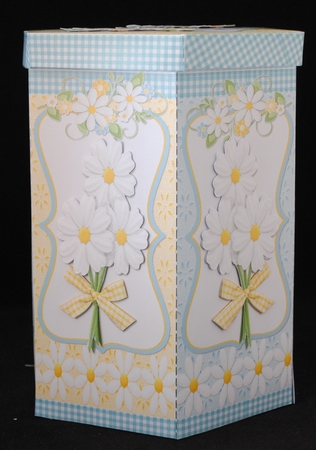 GORGEOUS TALL HEXAGONAL GIFT DECOUPAGE BOX - SMILE by Yvonne Middleton