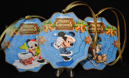 3D Shaped Keepsake Christmas decoration Mickey & Minnie by Yvonne Middleton