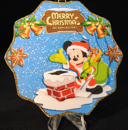 3D Shaped Keepsake Christmas decoration Mickey & Minnie by Yvonne Middleton