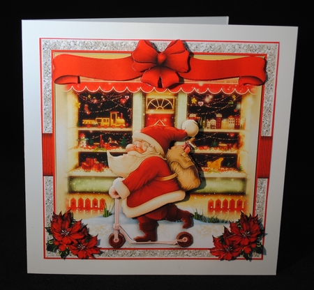 Santa Scooter Express card Front Kit by Yvonne Middleton