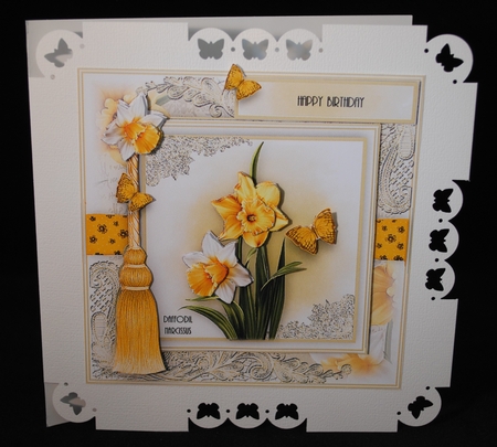 Set Of 4 floral 7x7 card front kit by Yvonne Middleton