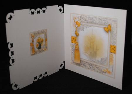 Set Of 4 floral 7x7 card front kit by Yvonne Middleton