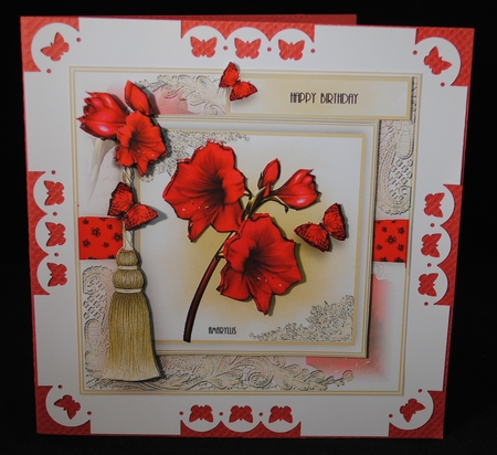 Set Of 4 floral 7x7 card front kit by Yvonne Middleton