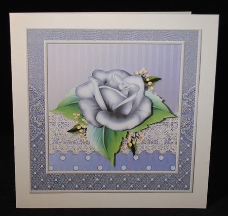 4 beautiful Birthday Cards with roses, lace & butterflies kit by Yvonne Middleton