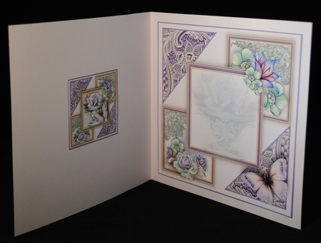Lilac And Mint Flora and Lace Card Front Kit by Yvonne Middleton