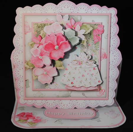 Afternoon Tea - Lace Edged Easel Card Mini Kit by Yvonne Middleton