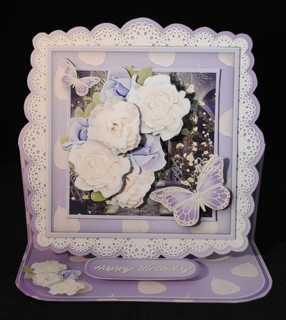 Rose Bouquet - Lace Edged Easel Card Mini Kit by Yvonne Middleton