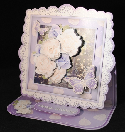 Rose Bouquet - Lace Edged Easel Card Mini Kit by Yvonne Middleton
