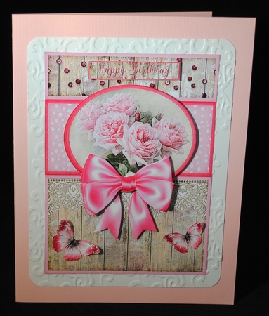 Vintage Card Topper Kit pink 1370 by Yvonne Middleton