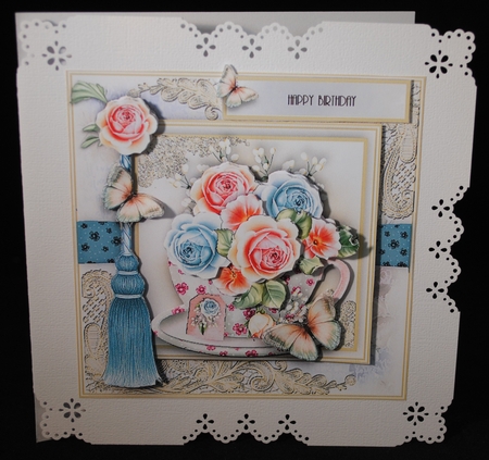 7x7 pretty Floral Teacup Card Kit by Yvonne Middleton