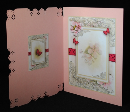 A5 Cherry Blossom card kit (without tassle) by Yvonne Middleton