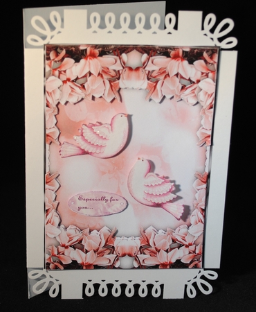 A5 background with decoupage - Red Floral by Yvonne Middleton