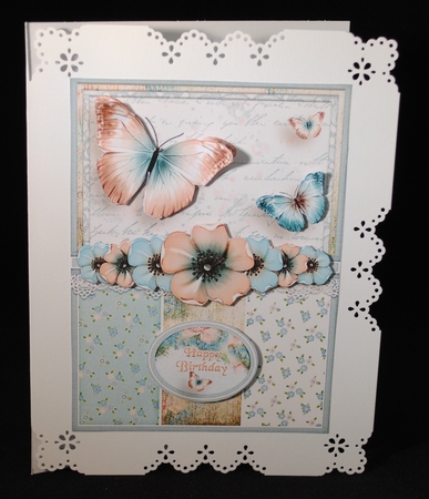 Vintage Shabby Grunge Butterfly Flower Singlesheet 1464 by Yvonne Middleton