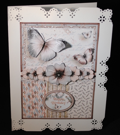 Vintage Shabby Grunge Butterfly Flower Singlesheet 1464 by Yvonne Middleton