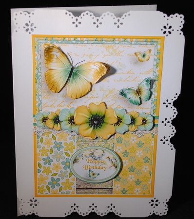 Vintage Shabby Grunge Butterfly Flower Singlesheet 1464 by Yvonne Middleton