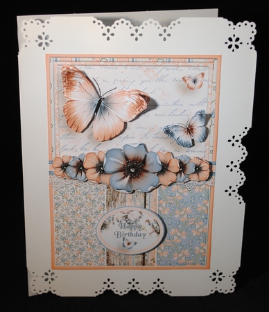 Vintage Shabby Grunge Butterfly Flower Singlesheet 1464 by Yvonne Middleton