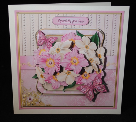 Pink and Cream Posy - Layered Card Mini Kit by Yvonne Middleton