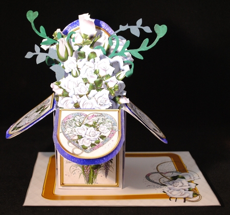 SOMETHING BEAUTIFUL - BIRTHDAY DAY 3D POP UP BOX CARD, DECOUPAGE AND ENVELOPE by Yvonne Middleton