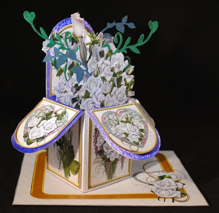 SOMETHING BEAUTIFUL - BIRTHDAY DAY 3D POP UP BOX CARD, DECOUPAGE AND ENVELOPE by Yvonne Middleton