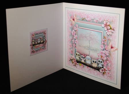 Cherry Blossom Owls Card Kit by Yvonne Middleton