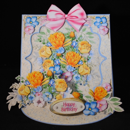 GIANT EASEL TABLEAU - GARDEN BOUQUETS - Marigolds & Forget-me-nots by Yvonne Middleton