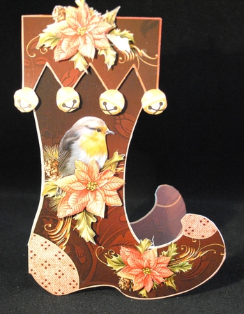 Christmas robin Stocking kit and envelope by Yvonne Middleton