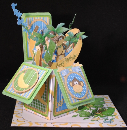 3D POP BOX CARD KIT - MONKEY BUSINESS by Yvonne Middleton