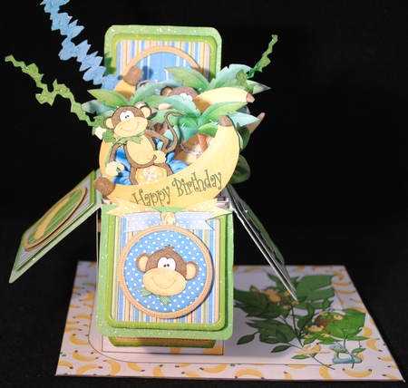 3D POP BOX CARD KIT - MONKEY BUSINESS by Yvonne Middleton