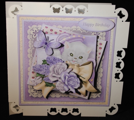 Kitten and Roses Layered Card Mini Kit by Yvonne Middleton