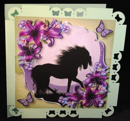 Purple Silhouette Moon - The Stallion by Yvonne Middleton