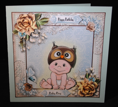 Baby Boy Owl Hat Card Kit by Yvonne Middleton